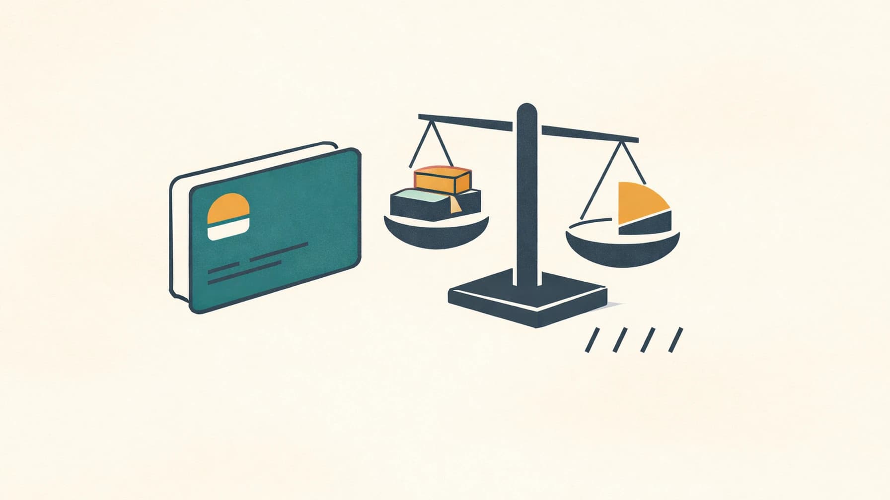 Modernist editorial illustration accompanying a guide on settling Chase credit card debt before charge-off.