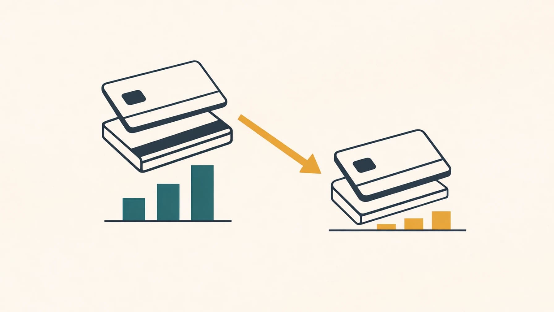 Modernist editorial illustration accompanying a guide on settling Citibank credit card debt.