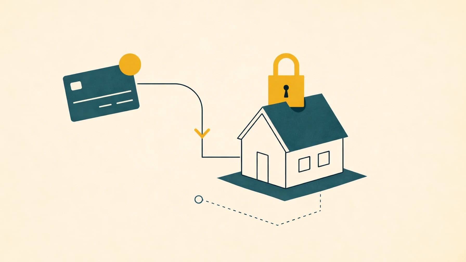Abstract illustration of a house with a legal judgment lien